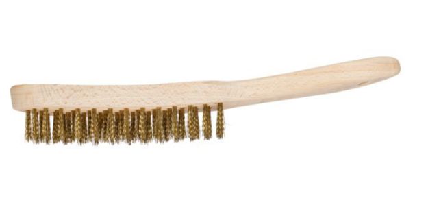 Picture of SCRATCH BRUSH HBU 40 BRASS 03 4007220572542 572542 Brush Spid Hand Scratch Curved MES 4.row Wood