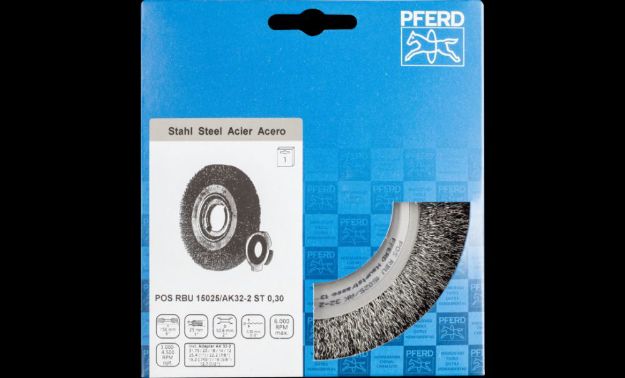 Picture of Pferd Crimped Wheel Brush RBU 150 x 25 STEEL incl adapters 