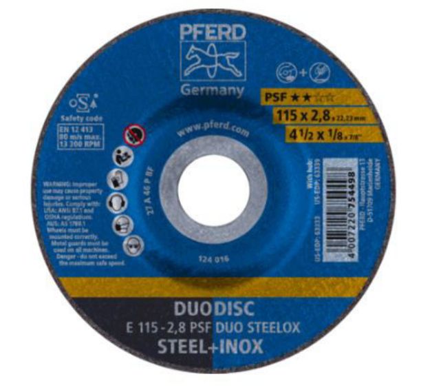 Picture of Pferd Grinding & Cutting Disc 115X2.8 PSF DUO STEELOX 