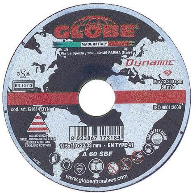 Picture of Globe Dynamic 115x1x22 A60S INOX  Disc   