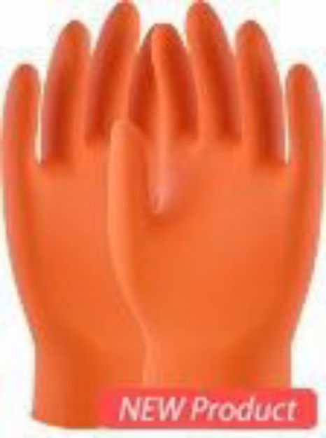 Picture of Orange HD Grip Nitrile Gloves Lrg (10x50pc) 