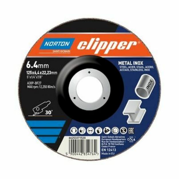 Picture of Norton Clipper Grinding Disc 125x6mm Metal / INOX