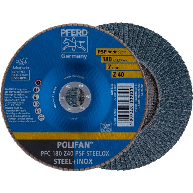 Picture of Pferd Flap Disc PFC 180 Z120 PSF 4007220934234 934234 Flapdisc 180 Zircon Flat