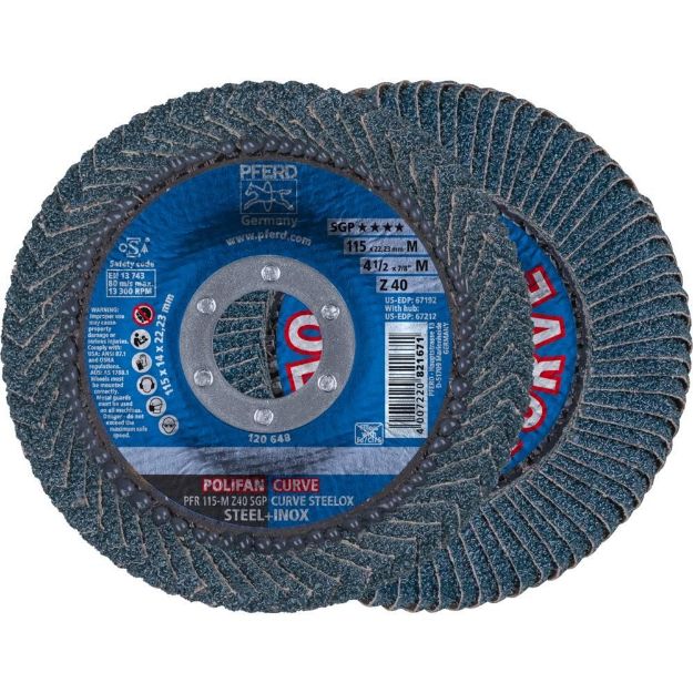 Picture of Pferd Flap Disc PFR 115 M Z40 SGP CURVE STEELOX